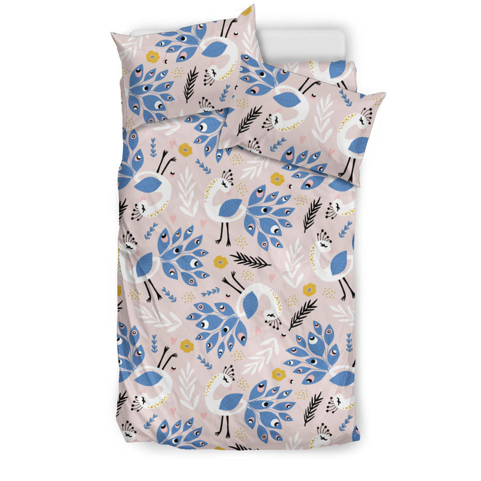 Cute Peacock Pattern Bedding Set