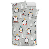 Cute Penguin Christmas Pattern Bedding Set