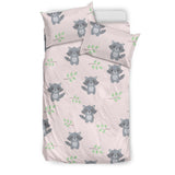 Cute Raccoons Leaves Pattern Bedding Set