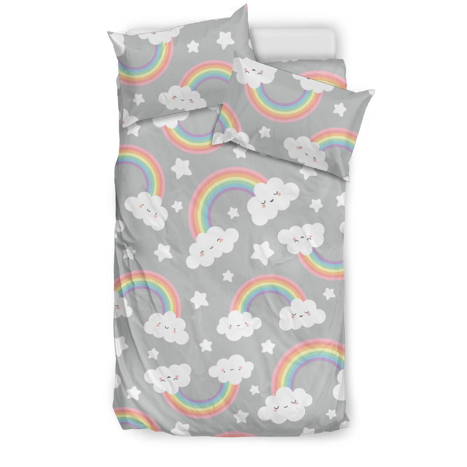 Cute Rainbow Clound Star Pattern Bedding Set