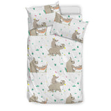 Cute Rhino Pattern Background Bedding Set