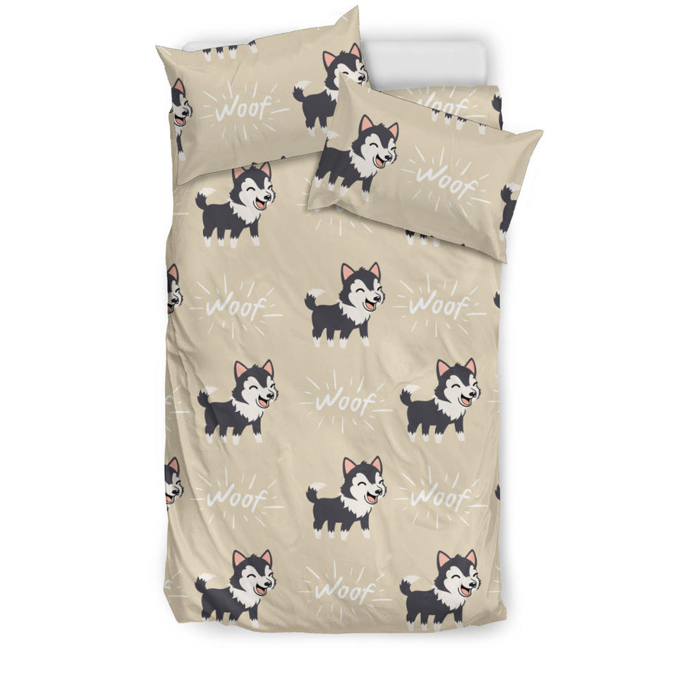Cute Siberian Husky Bedding Set