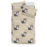 Cute Siberian Husky Bedding Set