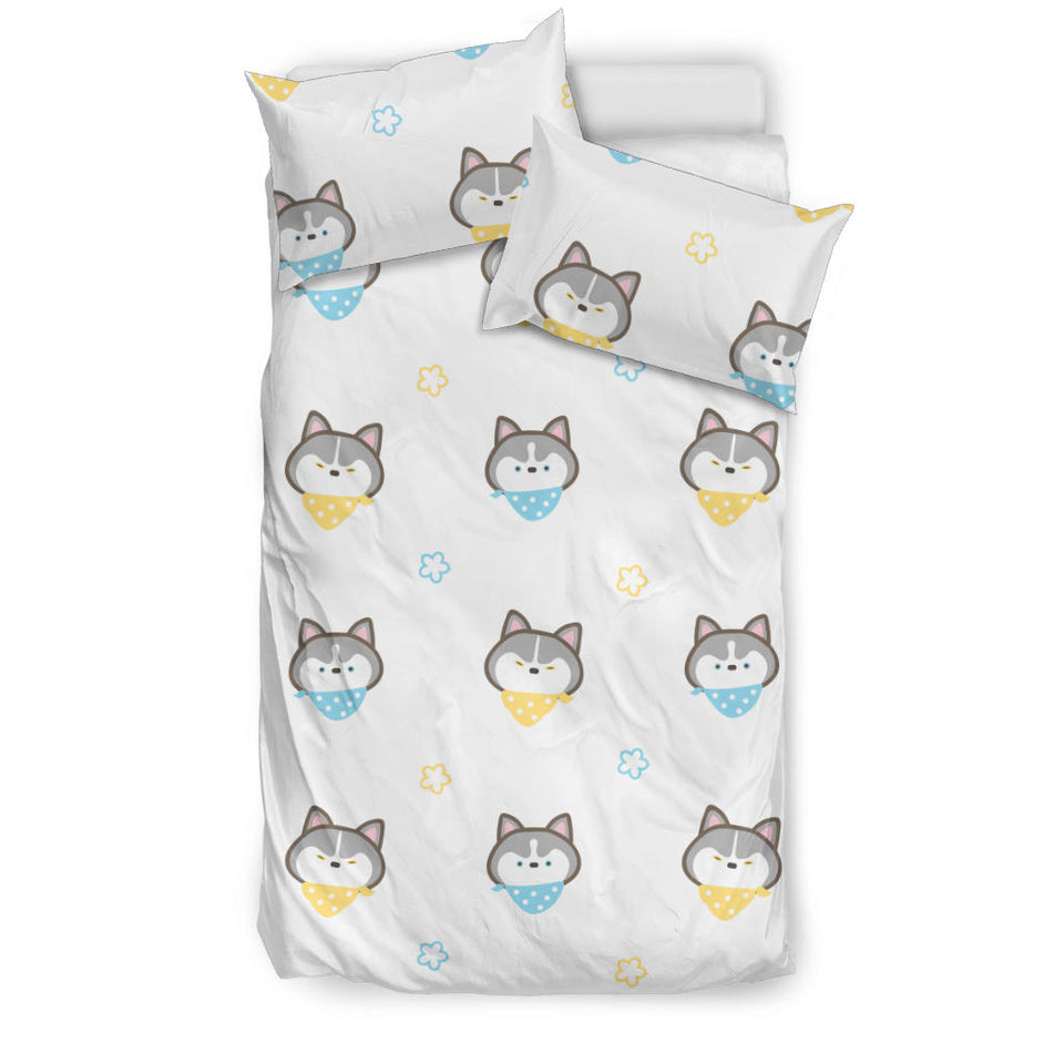 Cute Siberian Husky Pattern Bedding Set