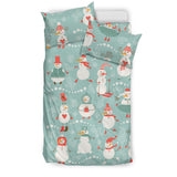 Cute Snowman Pattern Bedding Set