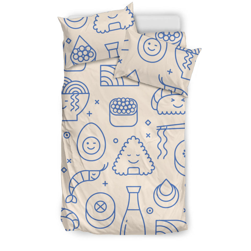 Cute Sushi Icon Pattern Bedding Set