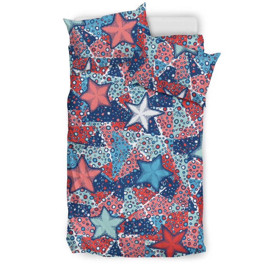 Hand Drawn Colorful Starfish Bedding Set