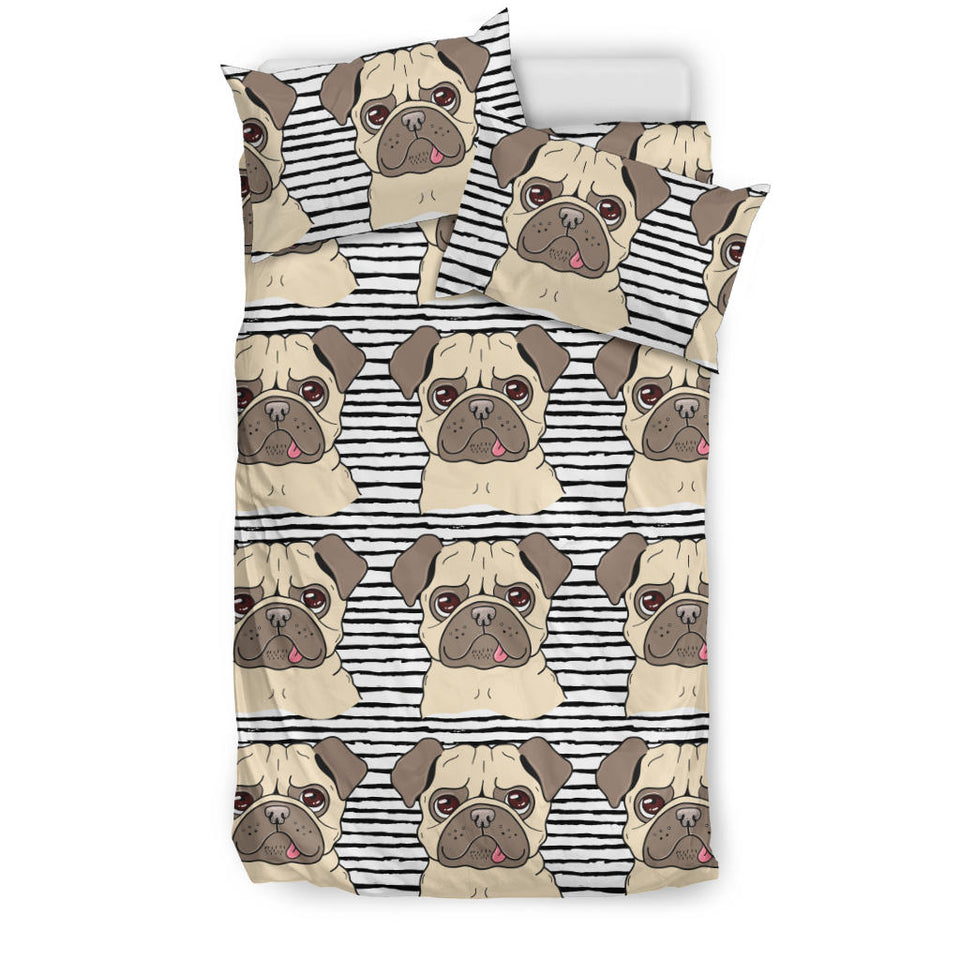 Happy Pug Pattern Bedding Set