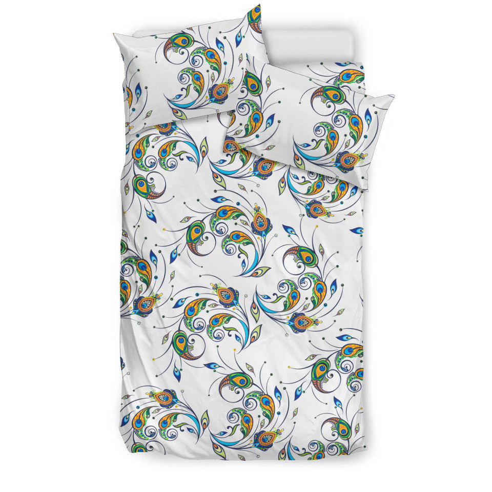 Peacock Feather Pattern Bedding Set