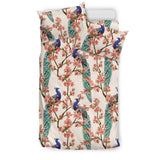 Peacock Tropical Flower Pattern Bedding Set