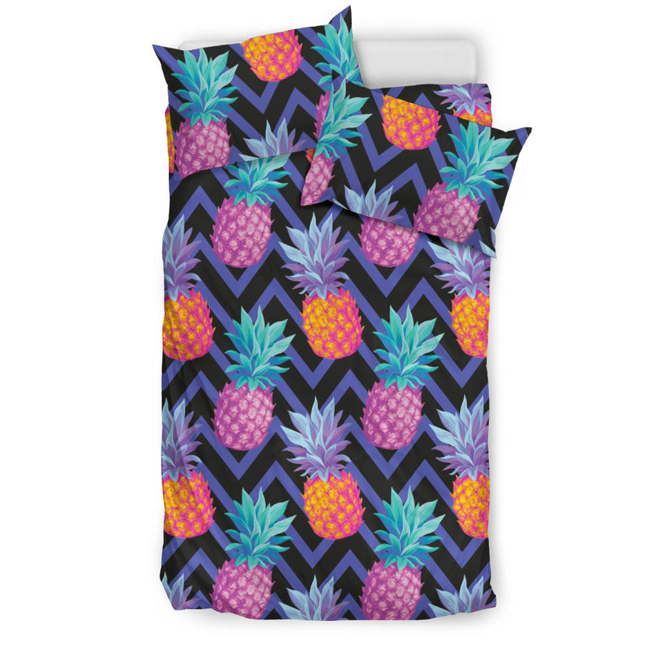 Pineapples Pattern Zigzag Background Bedding Set
