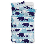 Polar Bear Winter Snow Pattern Bedding Set