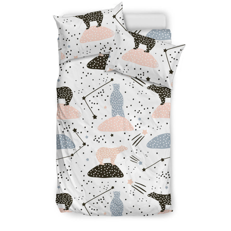 Polar Bears Star Poka Dot Pattern Bedding Set