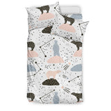 Polar Bears Star Poka Dot Pattern Bedding Set