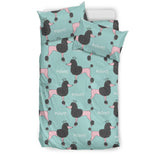 Poodle Dog Green Background Bedding Set