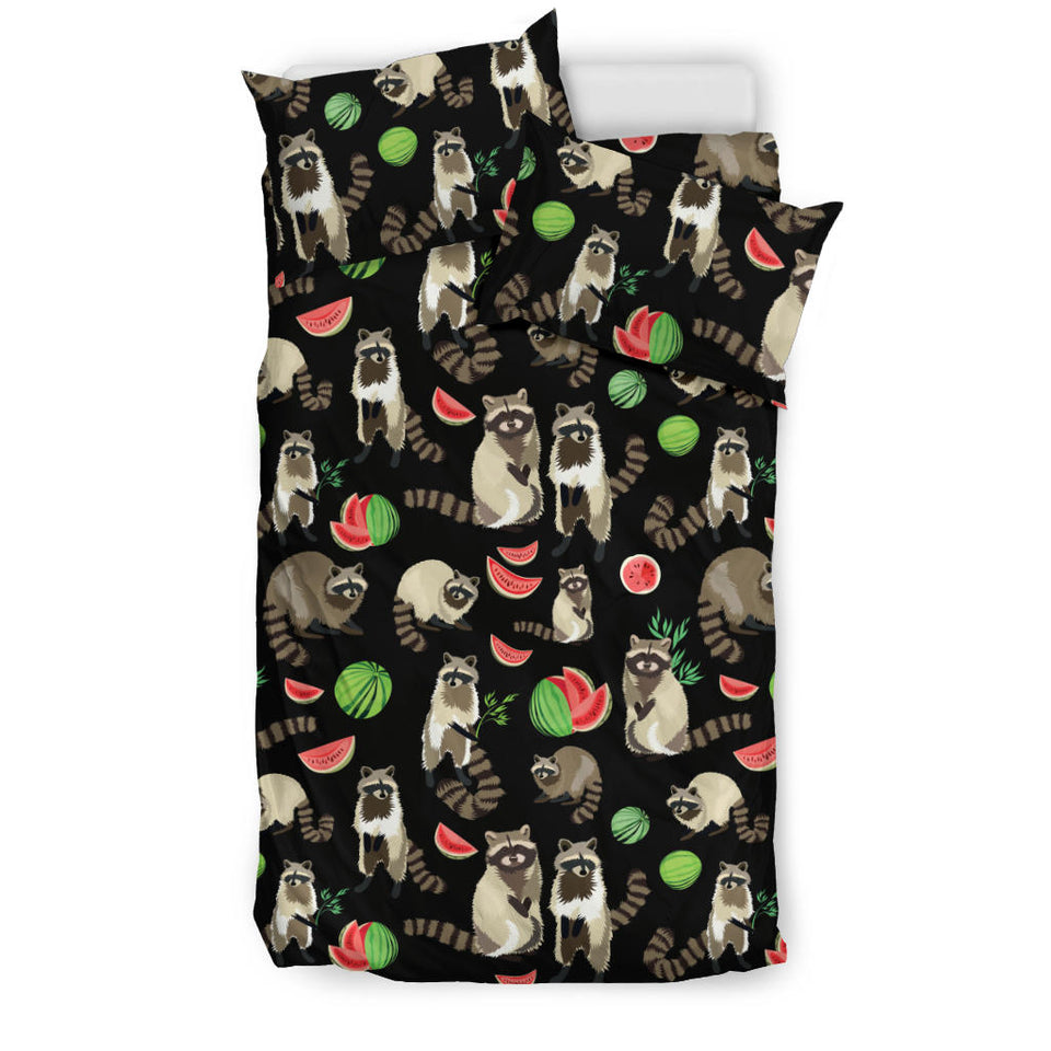 Raccoon Watermelon Pattern Bedding Set