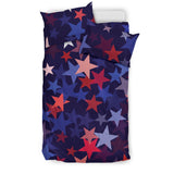 Red Blue Star Pattern Bedding Set