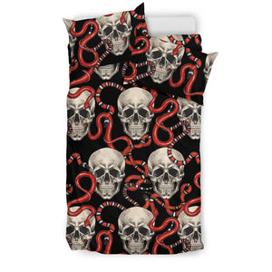 Red Snake Skull Pattern Bedding Set