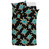 Sea Turtle Blue Stone Pattern Bedding Set
