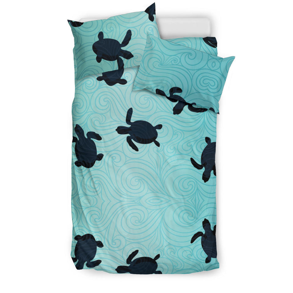 Sea Turtle With Blue Ocean Backgroud Bedding Set