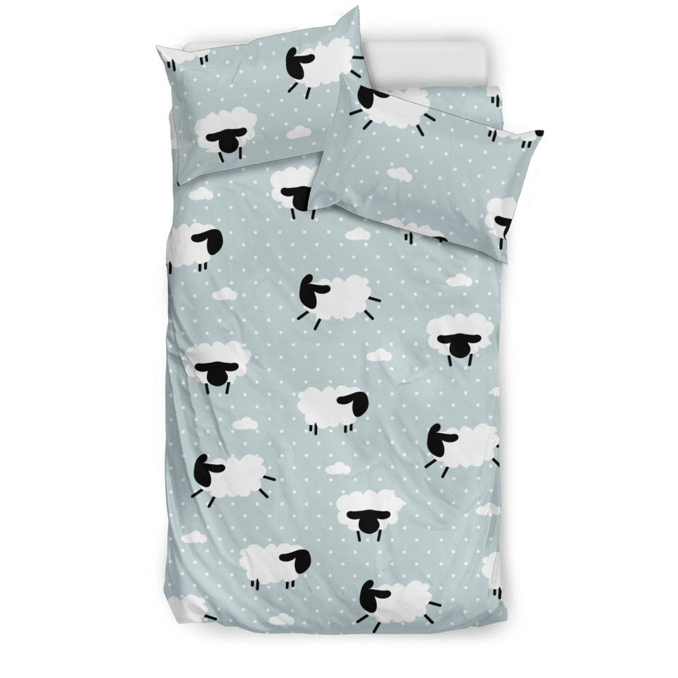 Sheep Polka Dot Cloud Pattern Bedding Set