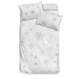 Snowflake Pattern White Background Bedding Set