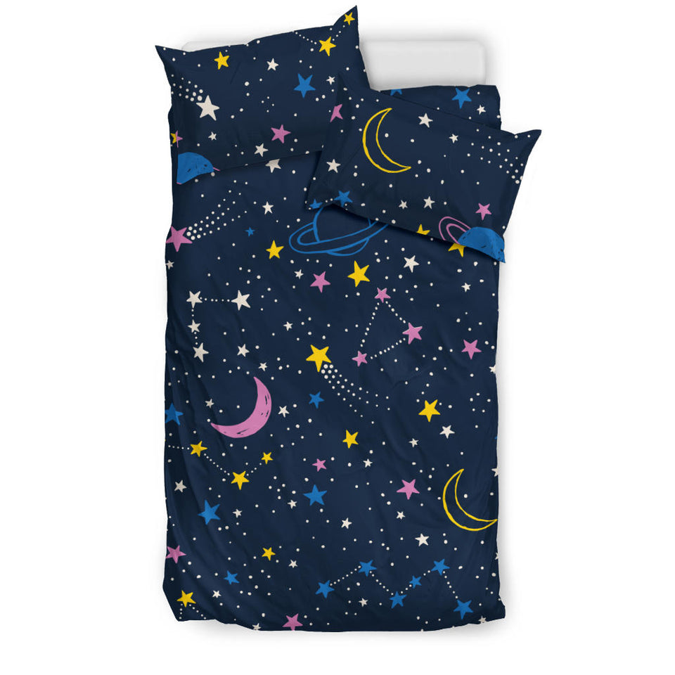 Space Pattern With Planets, Comets, Constellations And Stars Bedding Set