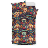Sugar Skulls Flower Maxican Pattern Bedding Set
