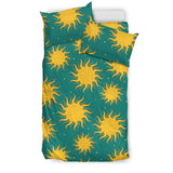 Sun Green Background Bedding Set