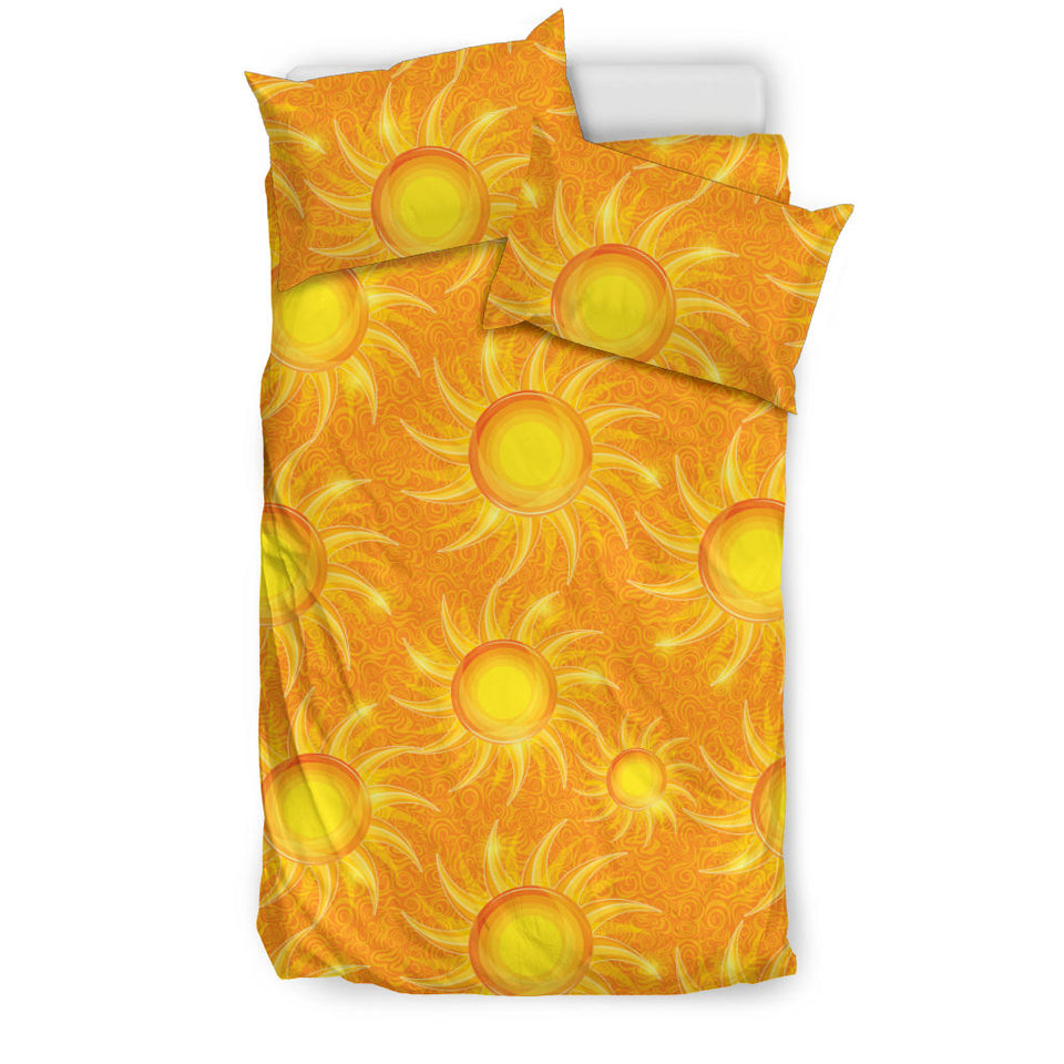 Sun Orange Background Bedding Set