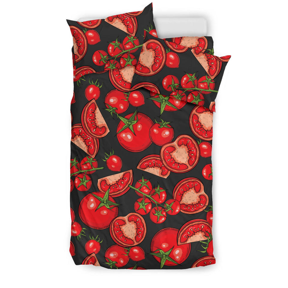 Tomato Black Background Bedding Set