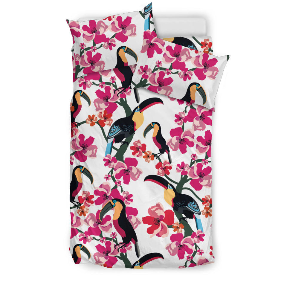 Toucan Flower Design Pattern Bedding Set