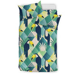 Toucan Tropical Leaves Design Pattern  Bedding Set