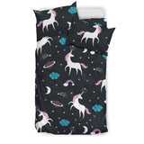 Unicorn Rainbows Moon Clound Star Pattern Bedding Set
