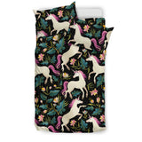 Unicorns Forest Background Bedding Set