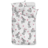 Watercolor Cute Rabbit Pattern Bedding Set