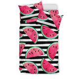 Watercolor Paint Textured Watermelon Pieces Bedding Set