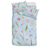 Watercolor Tulips Pattern Bedding Set