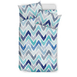 Zigzag  Chevron Blue Pattern Bedding Set