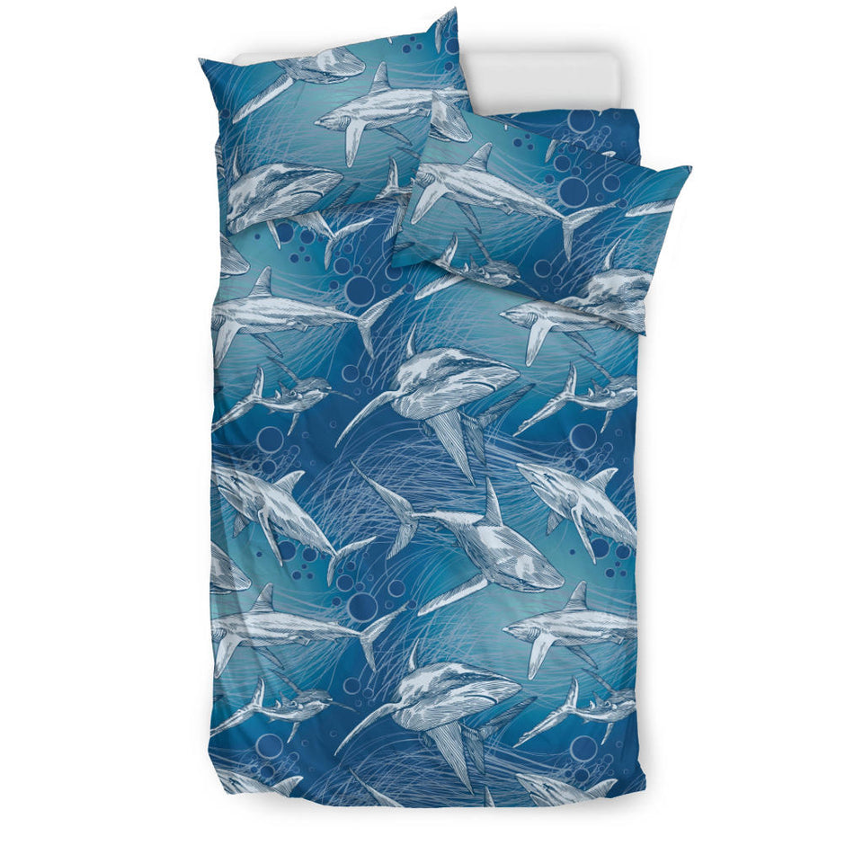 Shark Hand Drawn Bedding Set