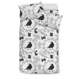 Crows Floral Wreath Rabbit Pattern Bedding Set