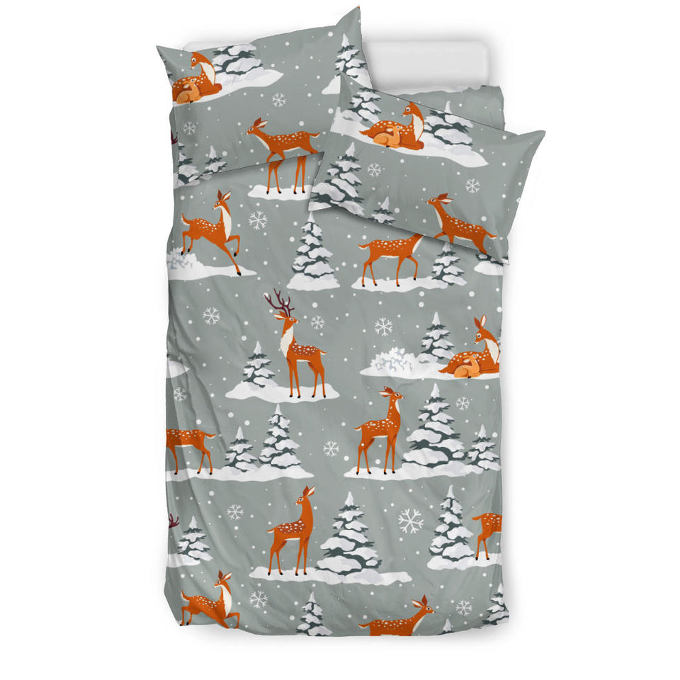 Beautiful Deers Winter Christmas Bedding Set