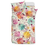 Clock Butterfly Pattern Bedding Set
