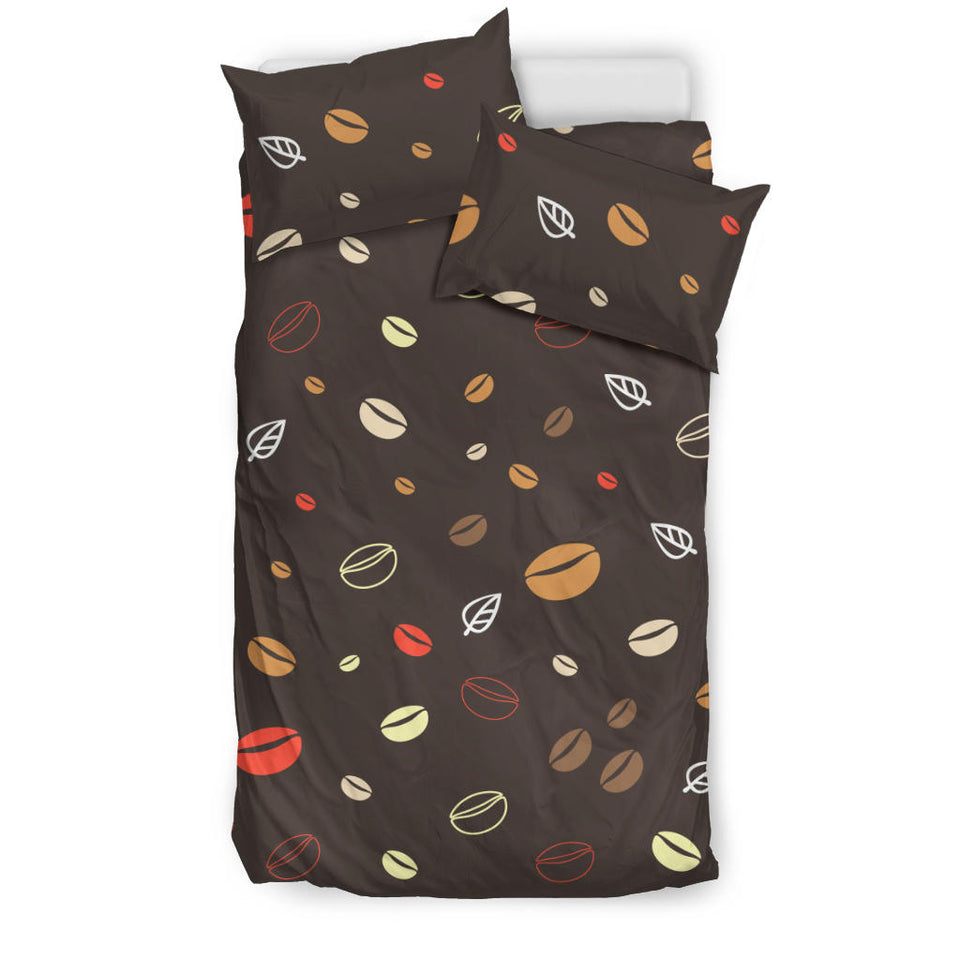 Coffee Bean Leave Pattern Bedding Set
