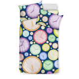 Colorful Clock Background Bedding Set