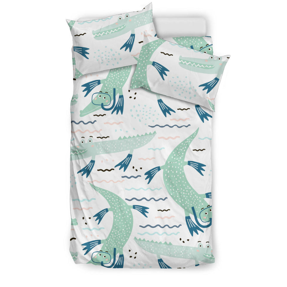 Crocodile Diver Pattern Bedding Set