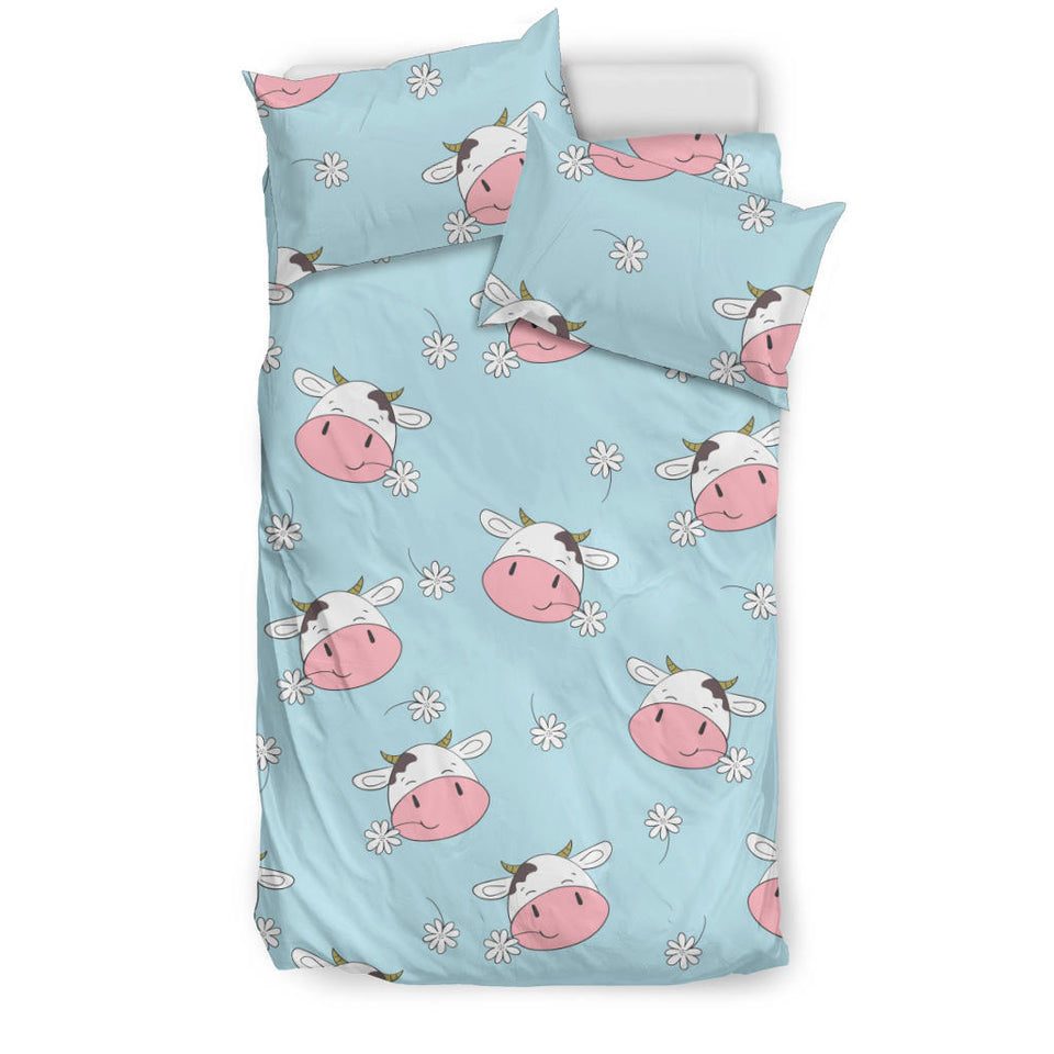 Cute Cow Flower Pattern Bedding Set