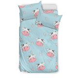 Cute Cow Flower Pattern Bedding Set