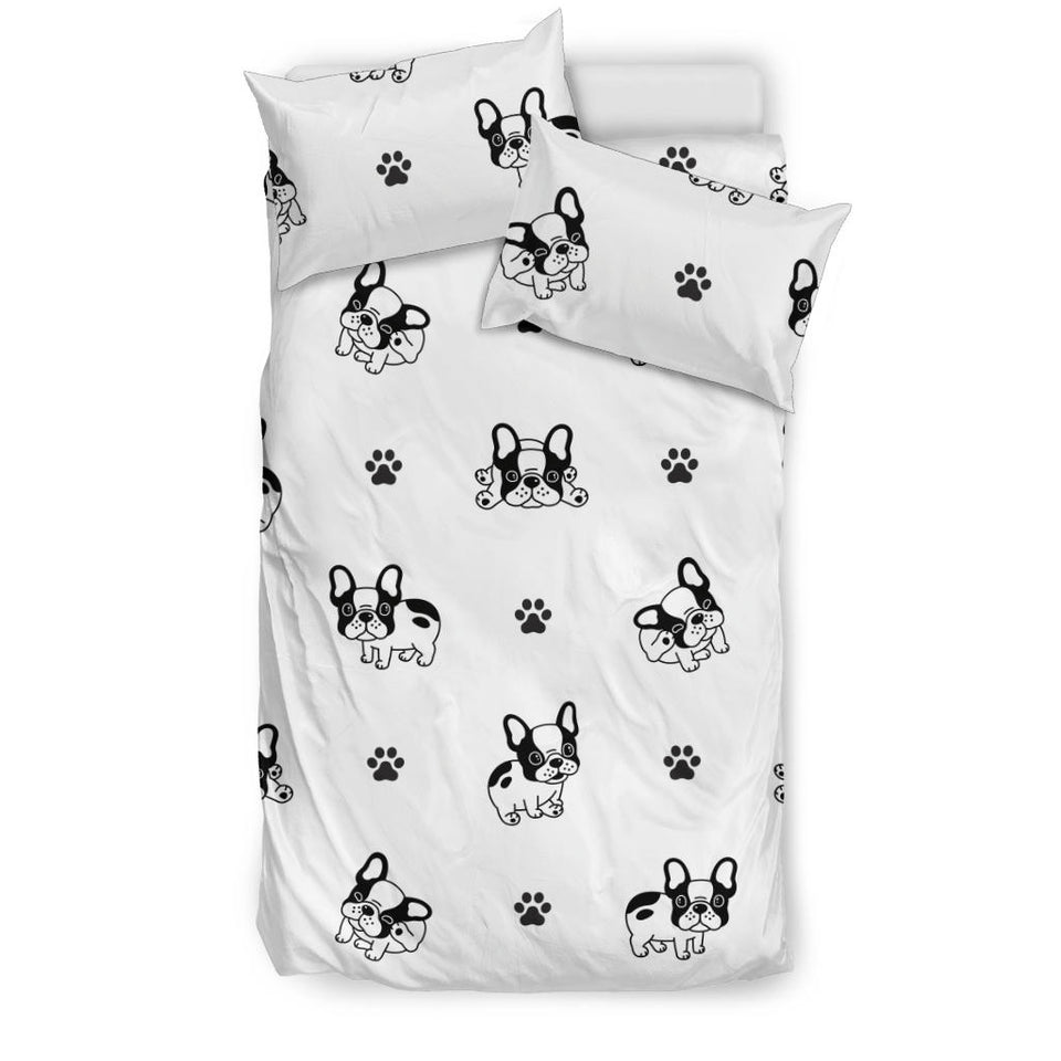Cute French Bulldog Paw Pattern Bedding Set