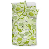 Cute Frog Dragonfly Pattern Bedding Set